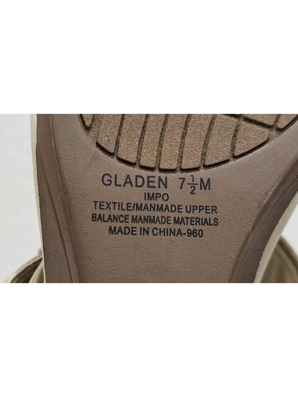 Impo Stretch Gladen Shoes Womens Wedge Sandal Slip On Gold Size 7.5 M - Picture 12 of 14